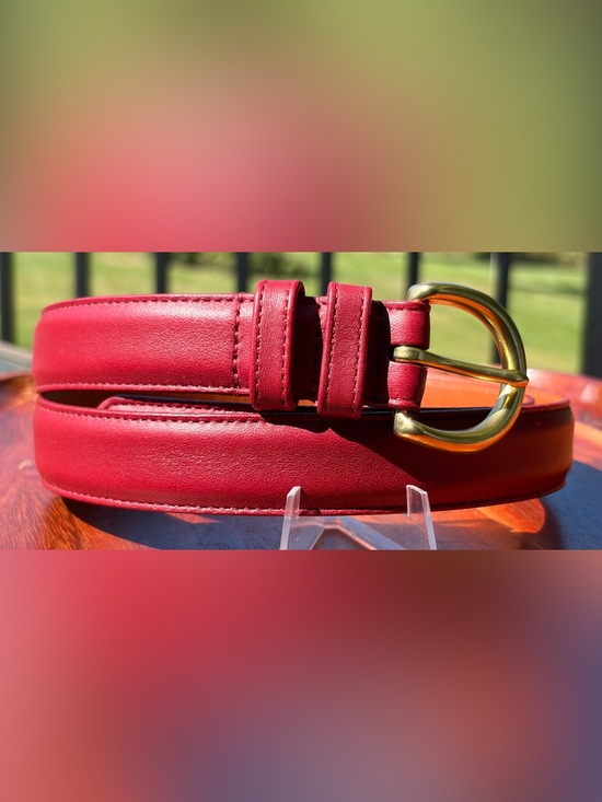 Coach Accessories - Vintage COACH Red Leather Belt Brass Buckle 8400 EUC